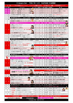 Kitakogane Bowl 平成27年12月 大会予定表【大会情報】