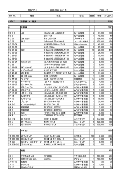 物品リスト 2005.08.23 Ver．4.1 Item No. 種類 補足 会社 個数 単価 計
