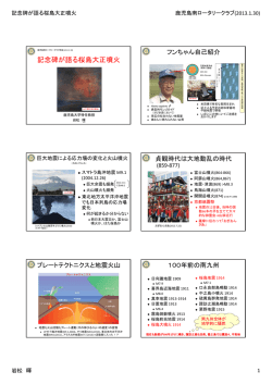 記念碑が語る桜島大正噴火 - 鹿児島大学地域防災教育研究センター