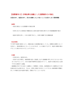 【国際競争力】自尊他尊を基盤とした国際競争力の強化