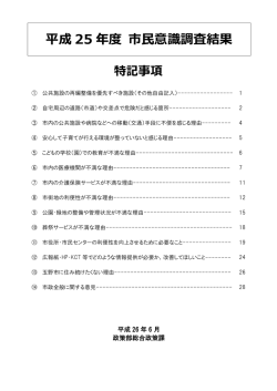 H25年度市民意識調査結果（特記事項）