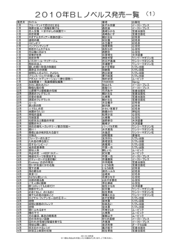2010年BLノベルス発売一覧 （1）