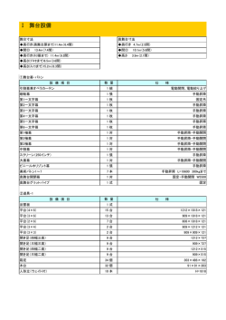 砂川市地域交流センター ゆう舞台備品表