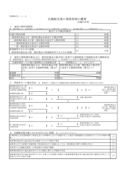 店舗販売業の業務体制の概要