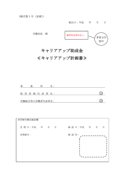 キャリアアップ助成金 ≪キャリアアップ計画書
