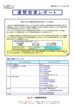 週間投資レポート