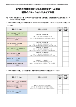 (2010)「CPU の性能指標から見た据置型ゲーム機の製品イノベーション