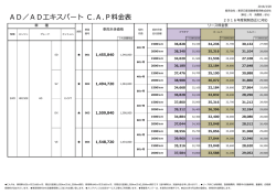 AD／ADエキスパート C.A.P料金表