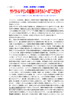 （日本学名：電気石）が世界で始めて健康や環境（特に水）