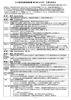IATA航空危険物規則書 第57版（2016年） 主要な改定点