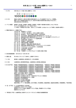 未来（あした）への道 1000km縦断リレー2015 募集要項