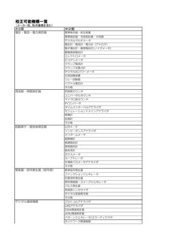 校正対象機器リスト