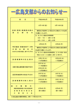 項 目 平成29年1月 平成29年2月 診療（調剤）報酬請求書 の 提 出 締