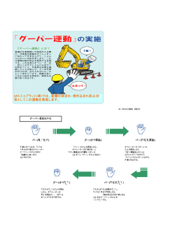 MKエコプラント(株)では、重機の挟まれ・巻き込まれ防止対 策としてこの