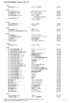 「限定場所配達実費」対象施設 地区一覧