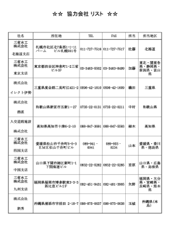 協力会社 リスト