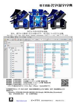 名字電子字典カタログ - 名苗名／名字(苗字)