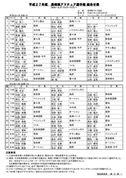 平成27年度 長崎県アマチュア選手権 組合せ表