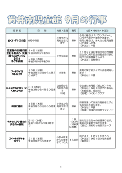 ぬくいギネスの日 9月中毎日 フードクイズ バトル19 おもちゃ病院 児童館