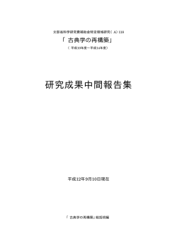 研究成果中間報告集