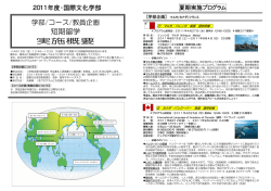 2011年度実施予定 短期留学の企画が発表されました