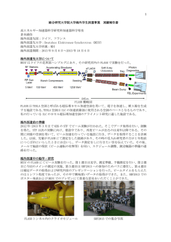 1 総合研究大学院大学海外学生派遣事業 実績報告書 高エネルギー