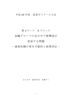 金融グローバル化の中で新興国が 直面する問題 －通貨危機の発生可能