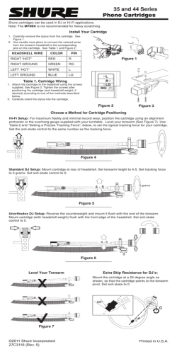 Shure 35 and 44 Series Phono Cartridges User Guide