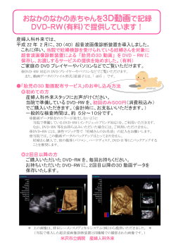 おなかのなかの赤ちゃんを3D動画で記録 DVD-RW(有料)