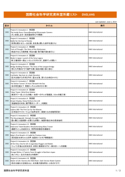 国際社会科学研究資料室所蔵リスト DVD,VHS