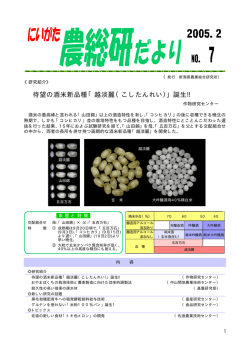 越淡麗 - 新潟県農業総合研究所