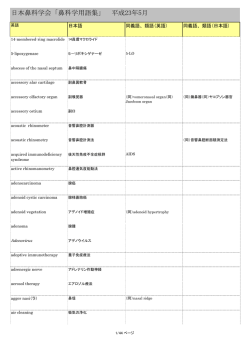 日本鼻科学会「鼻科学用語集」 平成23年5月