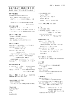 科学の社会史（科学技術史 A）