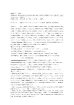 開発途上国における外傷の患者登録,予防並びに診療教育の自立