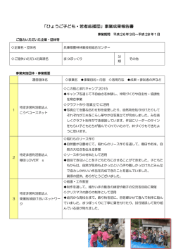 「ひょうご子ども・若者応援団」事業成果報告書