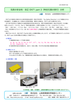 【玩具の安全性：改正EN71 part 3（特定元素の移行）分析】（ PDF 808KB）