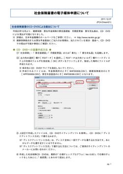 社会保険届書の電子媒体申請について（PCA Dream21