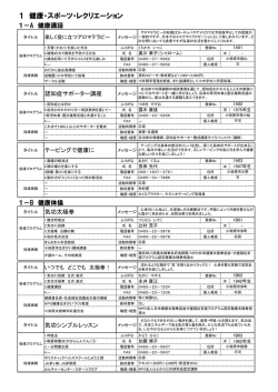 1 健康・スポーツ・レクリエーション