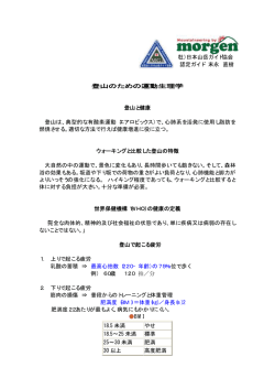登山のための運動生理学