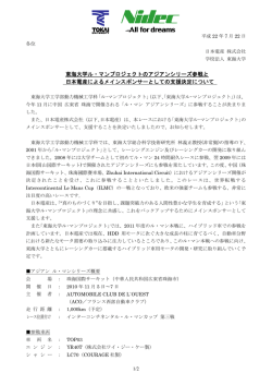 東海大学ル・マンプロジェクトのアジアンシリーズ参戦と 日本電産による