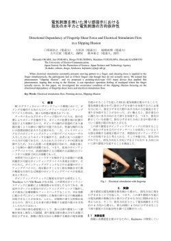 電気刺激を用いた滑り感提示における 指先の水平