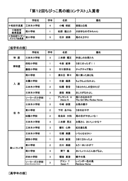 入賞者 - 十和田市馬事公苑 駒っこランド