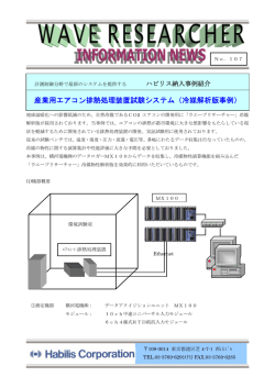 産業用エアコン排熱処理装置試験システム（冷媒解析版事例）
