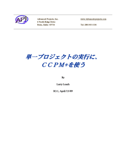 単一プロジェクトの実行にCCPM+（日本語版）を使う（PDF書類）