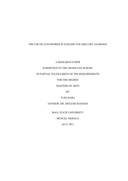 the use of loanwords in english vocabulary learning