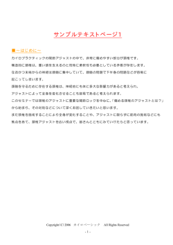 サンプルテキストページ1 - カイロのホントのところ