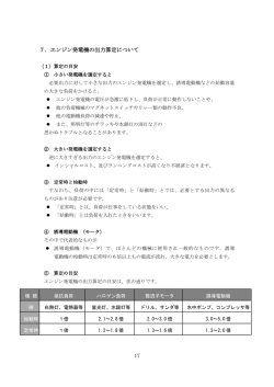7．エンジン発電機の出力算定について