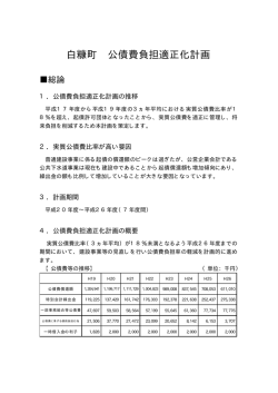 白糠町 公債費負担適正化計画