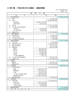第17期 (平成26年3月31日現在) 貸借対照表 資 産 の 部