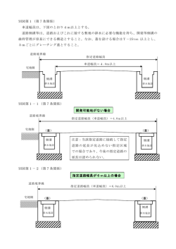 別図第1（第7条関係） 車道幅員は、下図のとおり4m以上とする。 道路